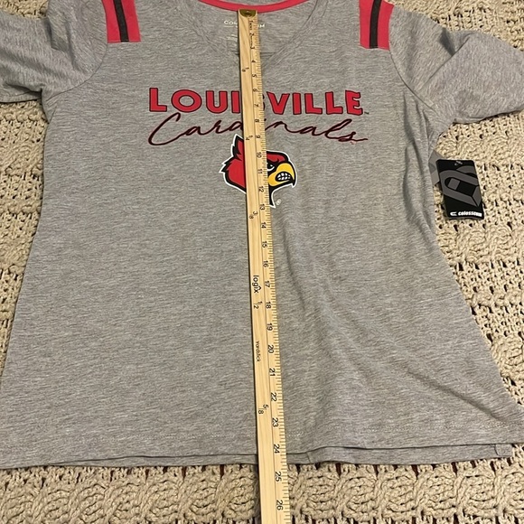 COLOSSEUM Ladies SS , THE CITY LOUISVILLE‎ CARDINALS with LOGO TEE SZ LARGE GRAY - Picture 8 of 12